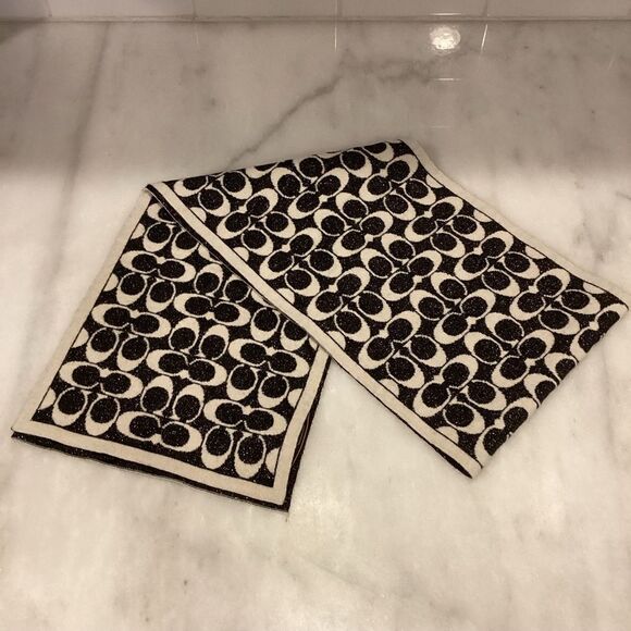 Coach Signature Lurex Merino Wool Scarf Muffler (COACH F82844) - Picture 3 of 6